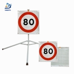 Roll Up Folding Sign - 80KM Speed Limit Reflective Folding Warning Sign